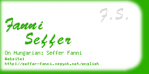 fanni seffer business card